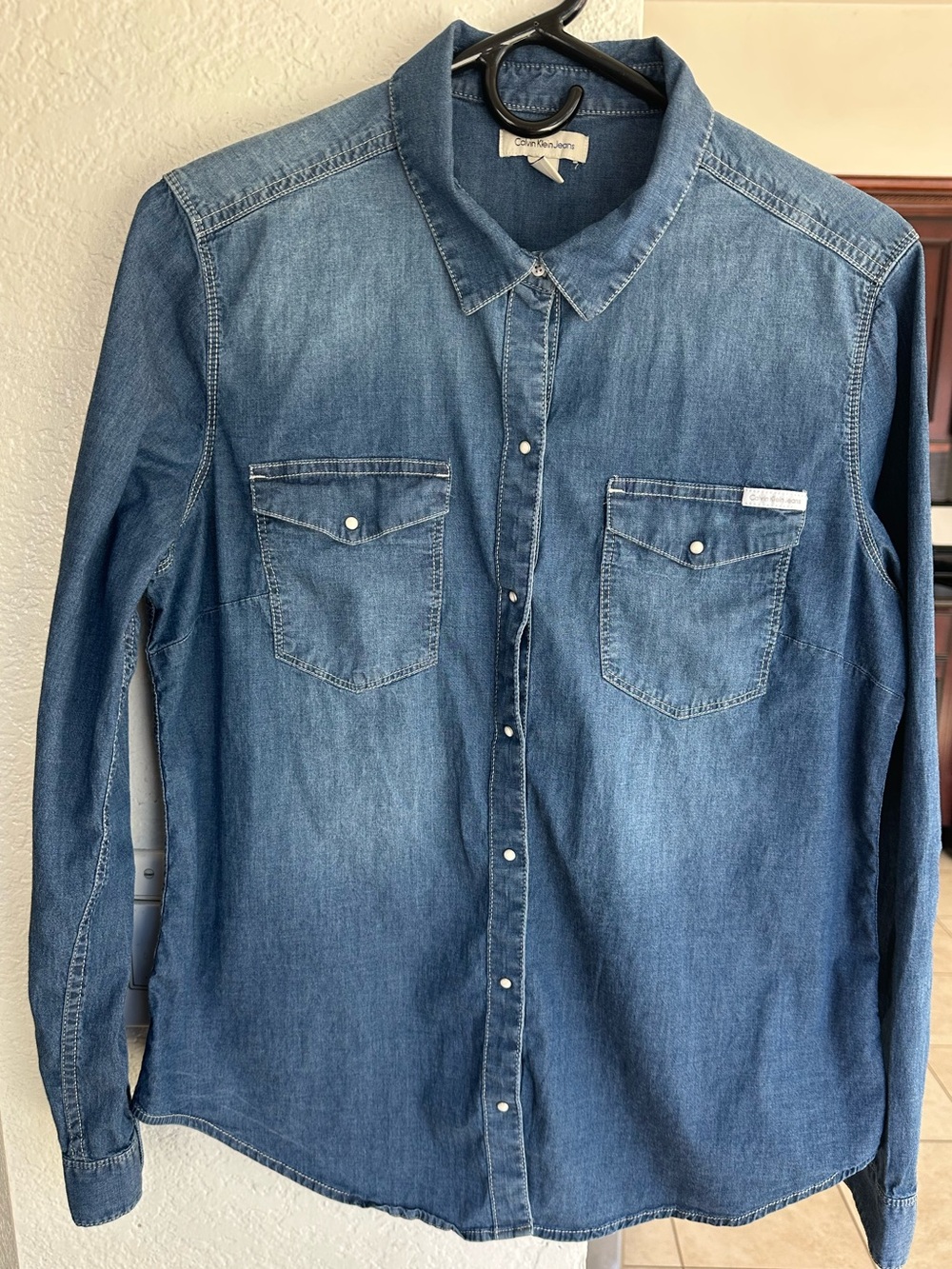 Calvin Klein Jeans Women’s Denim Button-Down Shirt - Blue